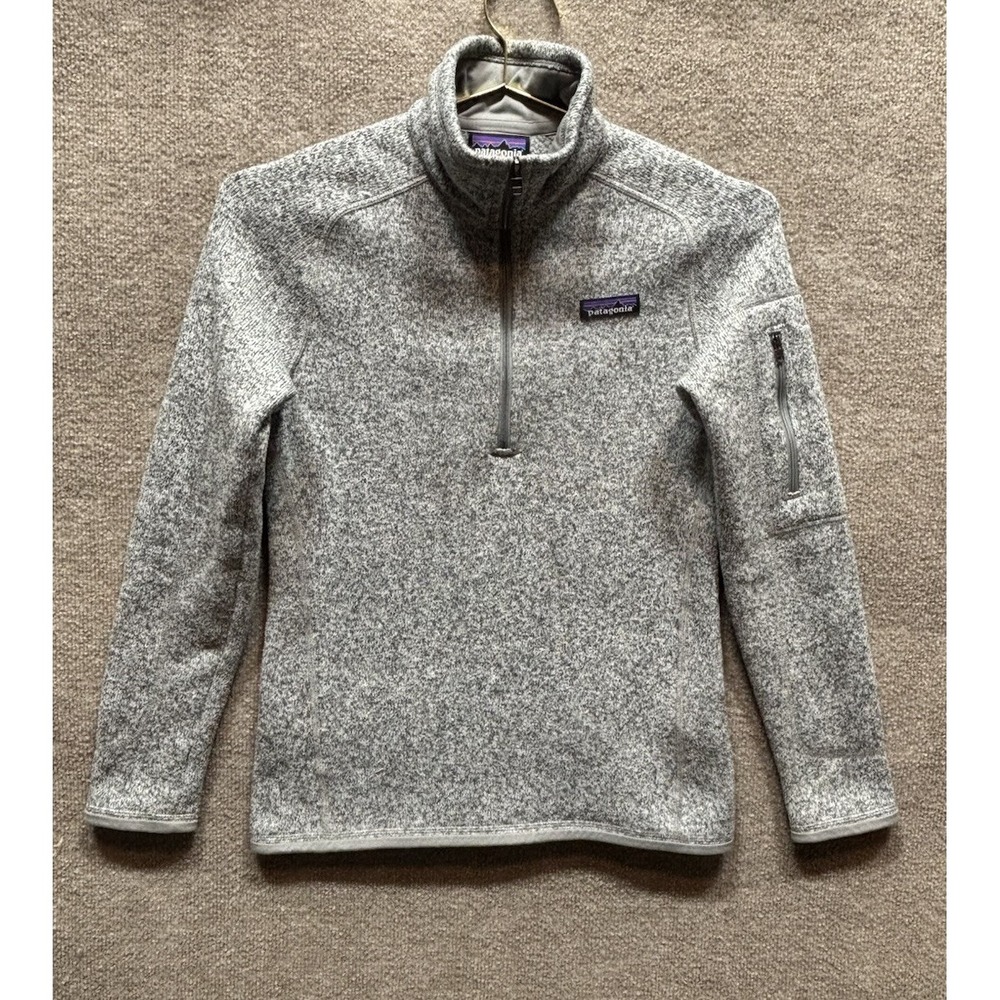 Patagonia Better Sweater 1/4 Zip Fleece Pullover Women Size XS Gray Mock Neck